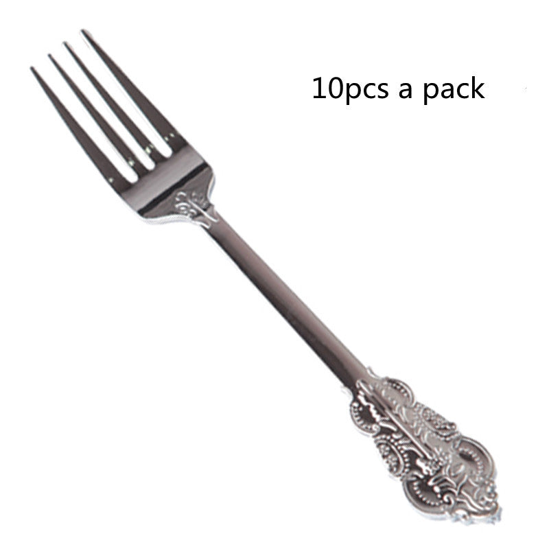 10 Disposable Plastic Electroplated Silver Cutlery Cutlery