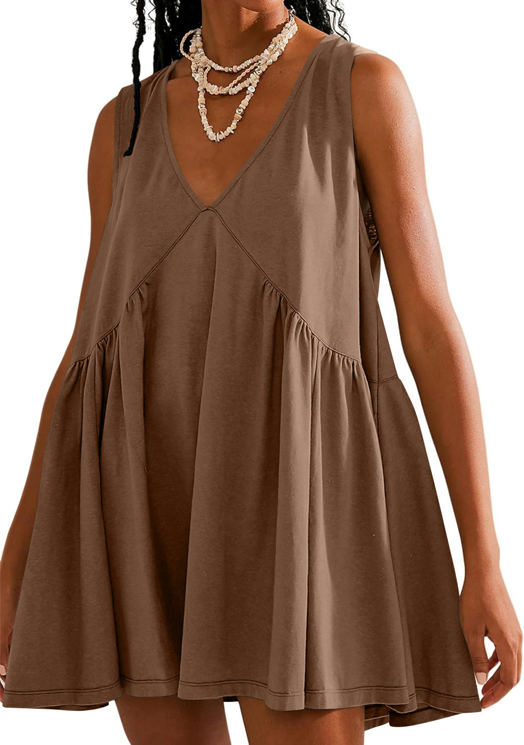 Casual Vest Pocket Pleated Dress