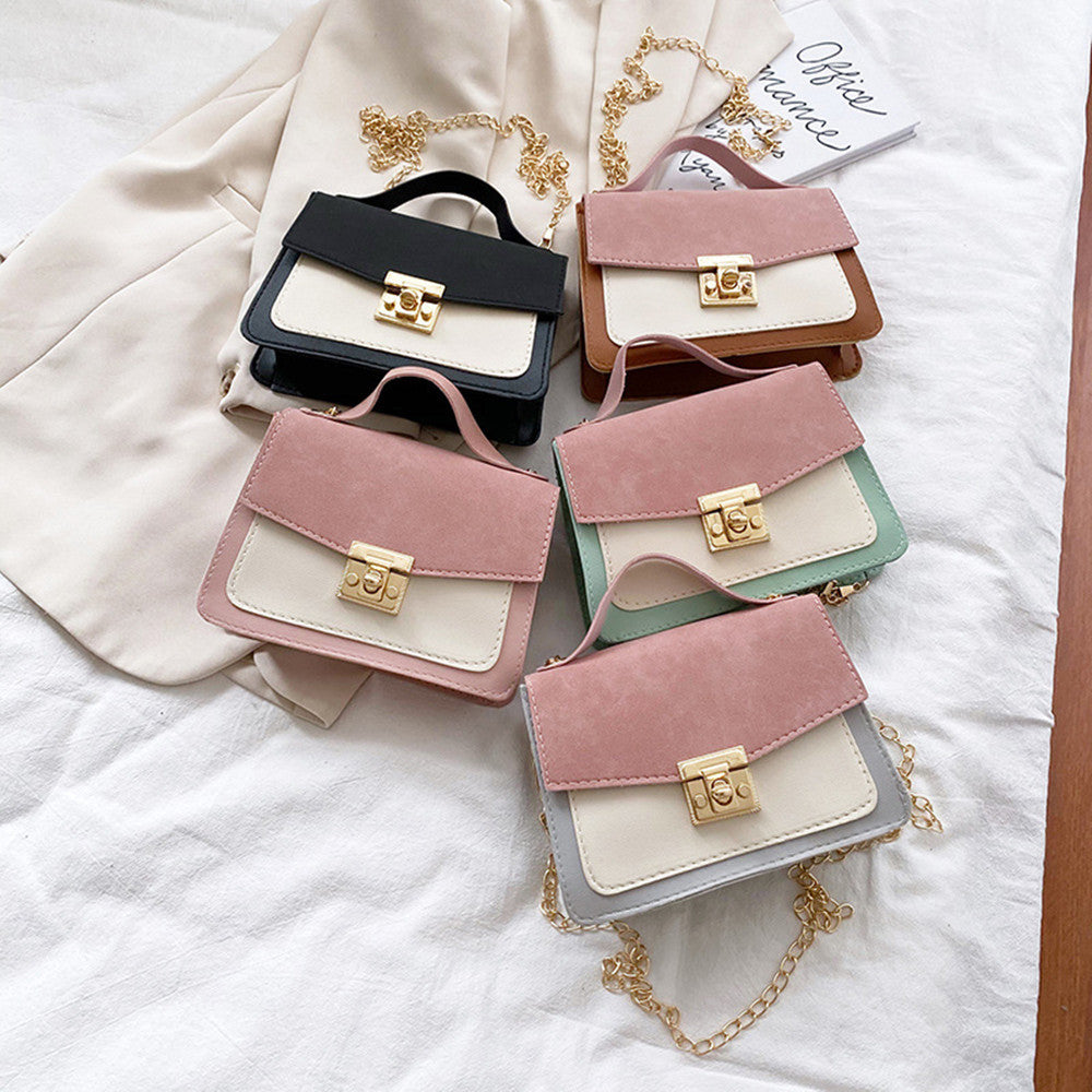 Fashion Retro Women's Handbags Niche Design Contrast Color