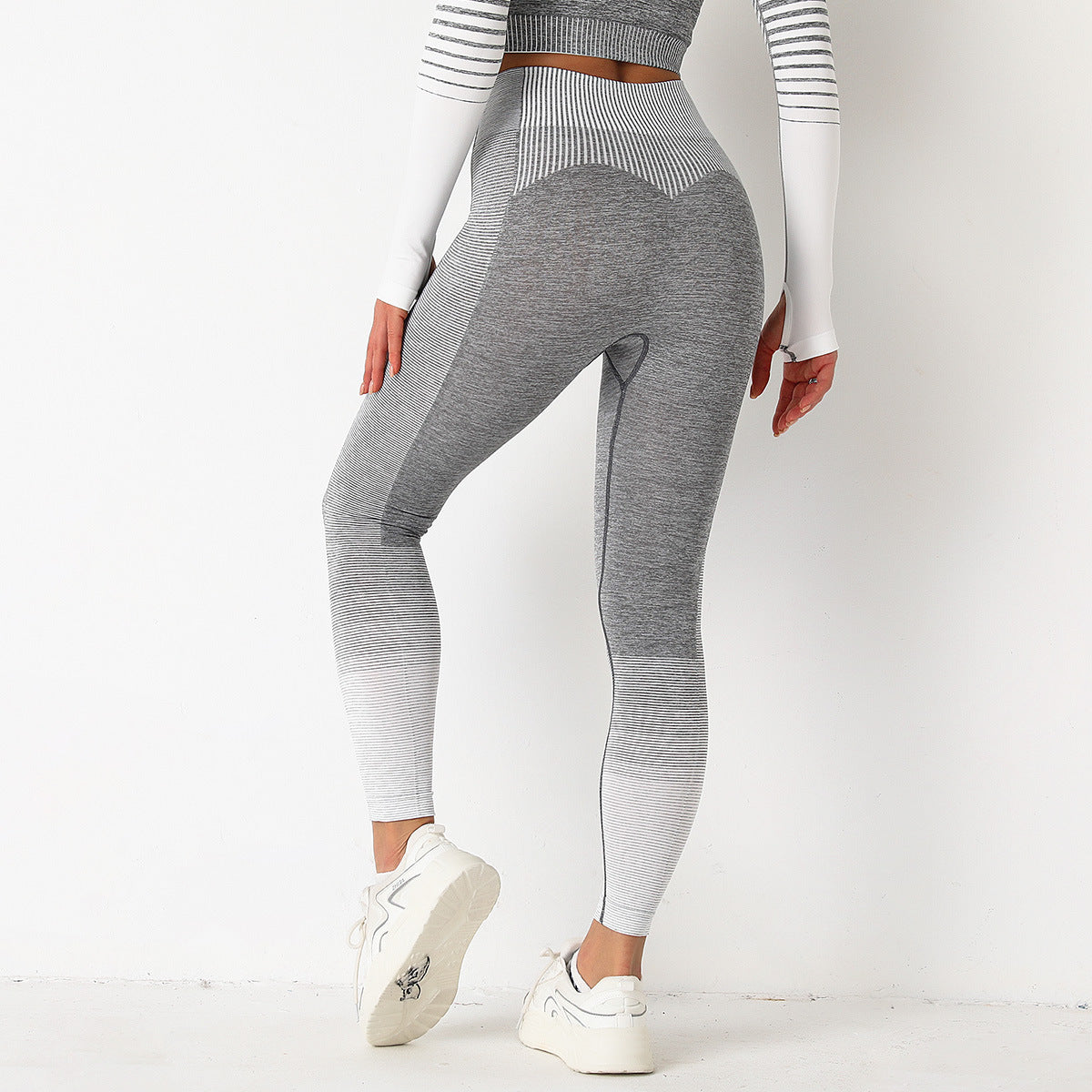 Seamless Striped Knitted Yoga Fitness Pants