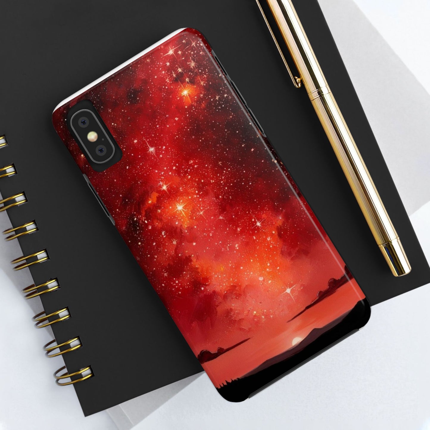 Phone Case - Cielo Rojo Estrellado Starry Sky Design