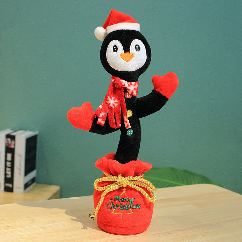 Dancing Christmas Toys Funny Tree Repeat Talking Electronic Plush Toys Can Sing Record Lighten Early Education Funny Gift Christmas