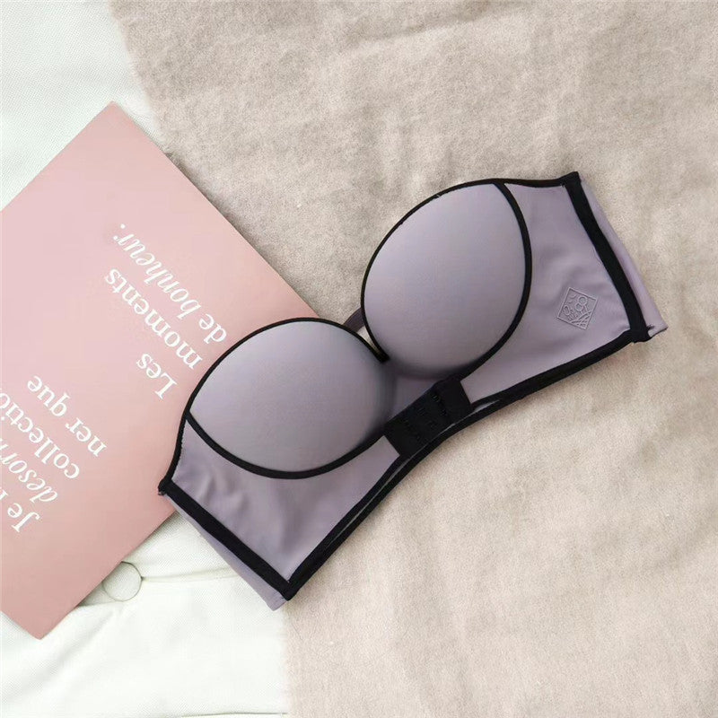 Underwear Skin-friendly Small Chest Gathered Adjustable Front Button Bra