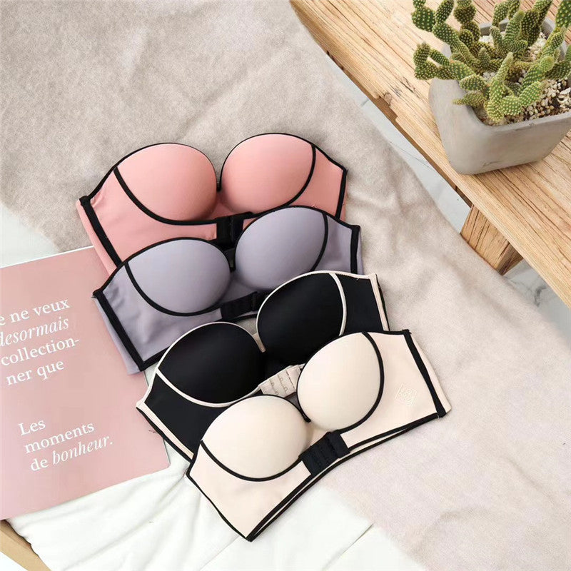 Underwear Skin-friendly Small Chest Gathered Adjustable Front Button Bra