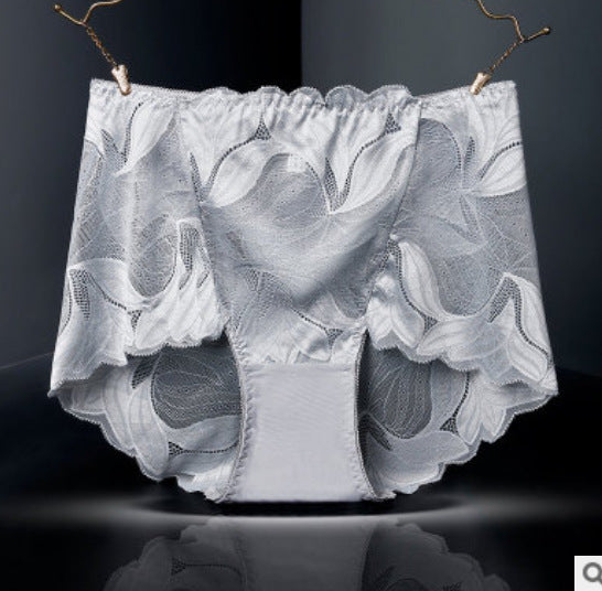 Mid-waist Lace Panties Feminine Transparent Large Size Women's High-waisted Abdomen Seamless Briefs