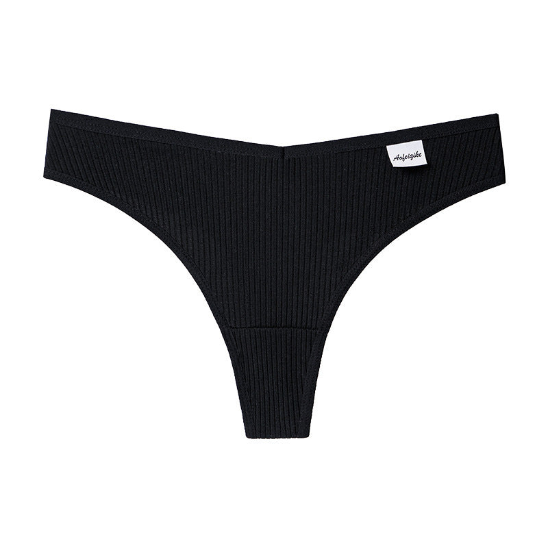 New Japanese Threaded Cotton Underwear Women's Breathable Low-waist Seamless Cotton Girls Narrow-side Briefs Students