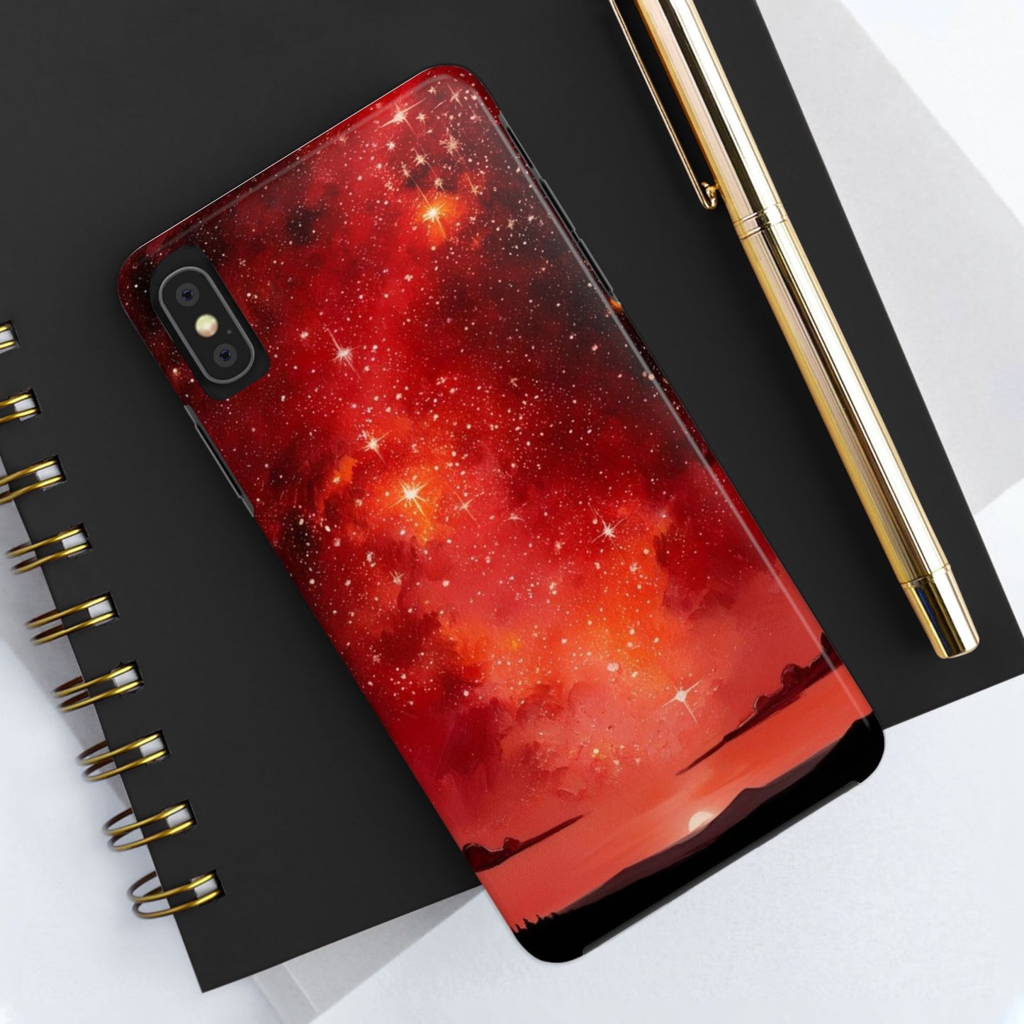 Phone Case - Cielo Rojo Estrellado Starry Sky Design
