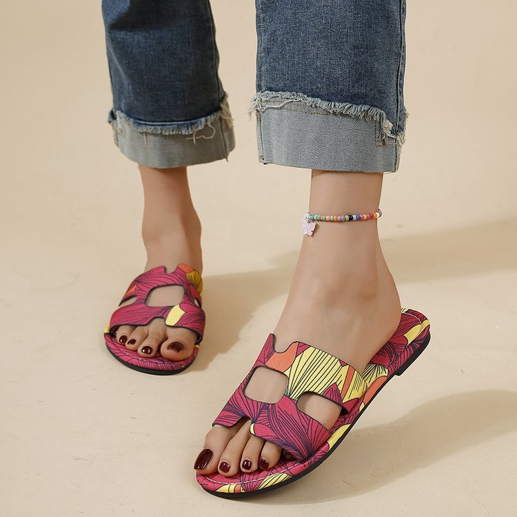 Fashionable Women's Flat Slippers Classic Sandals Candy Color