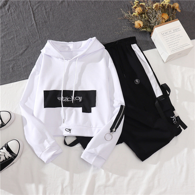 Women's Streetwear Overalls Loose High Waist Jogging Women 2-piece Suit