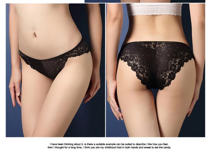 Luxury women's underwear sexy lace transparent temptation briefs low waist