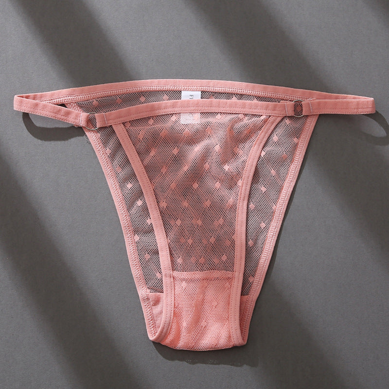 Women's Briefs Waist High Slit Thong Sexy Hollow Lace Thin Belt Panties