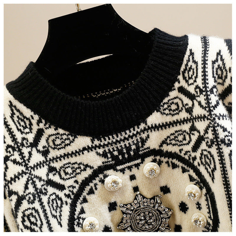 Women's Short Long-sleeved Sweater Casual Top