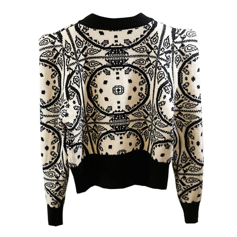 Women's Short Long-sleeved Sweater Casual Top