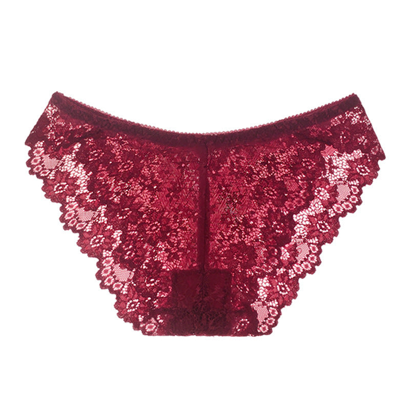 Luxury women's underwear sexy lace transparent temptation briefs low waist