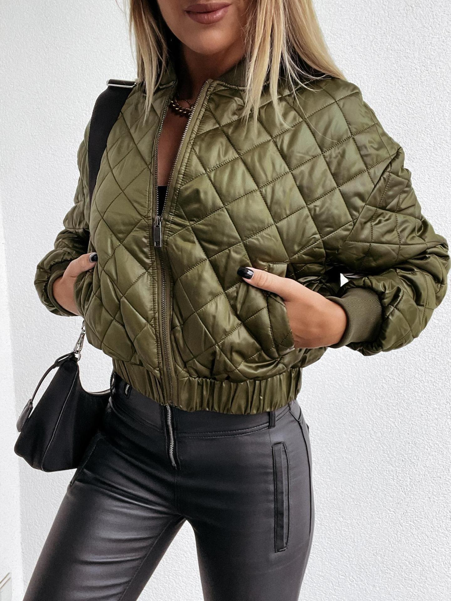 Ladies Pure Cotton Short Zipper Jacket
