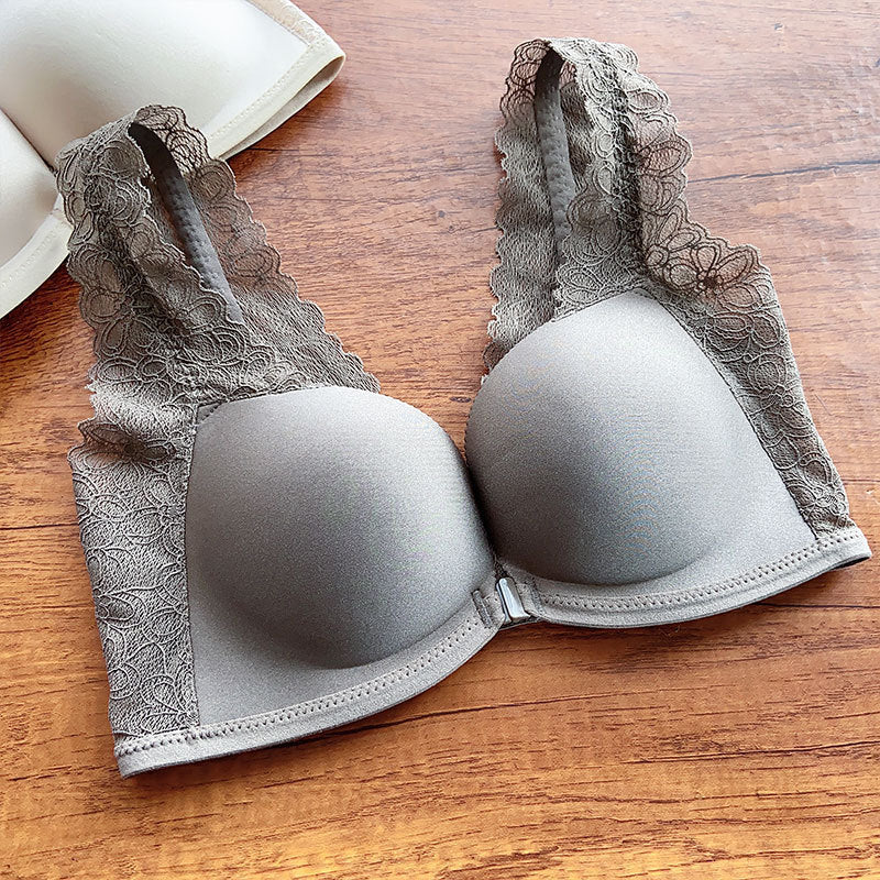 Front Buckle Push Up Breast Holding Seamless Comfort Women's Underwear