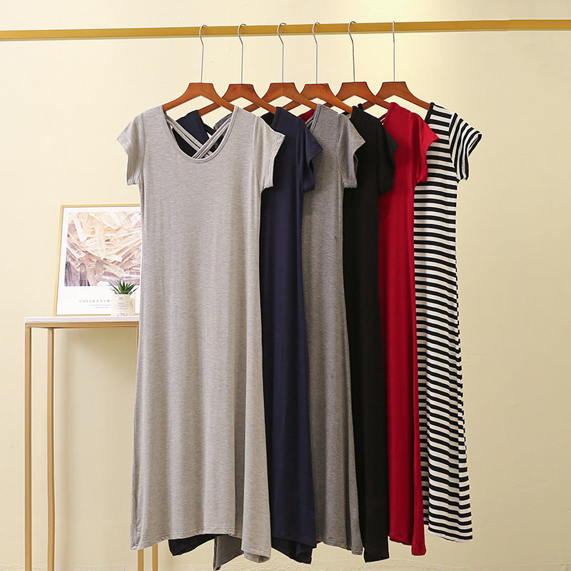 Women's Fashion Loose Modal Short-sleeved Dress