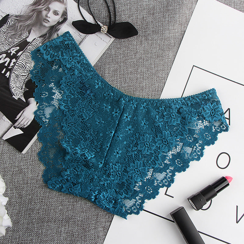 Luxury women's underwear sexy lace transparent temptation briefs low waist