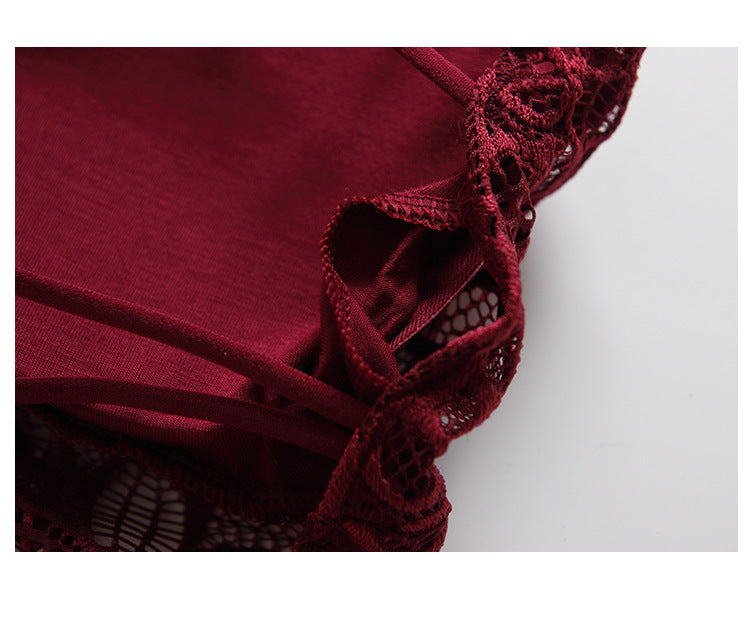 New Back Shaping Thin Cross Straps Hollow-out Sling Net Red Underwear Tube Top Padded Wireless Lace Vest