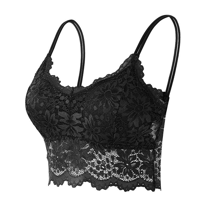 Top Women's Anti-exposure Lace Beautiful Back Spaghetti Straps Chest Wrap Underwear Women's Tube Top Vest Thin