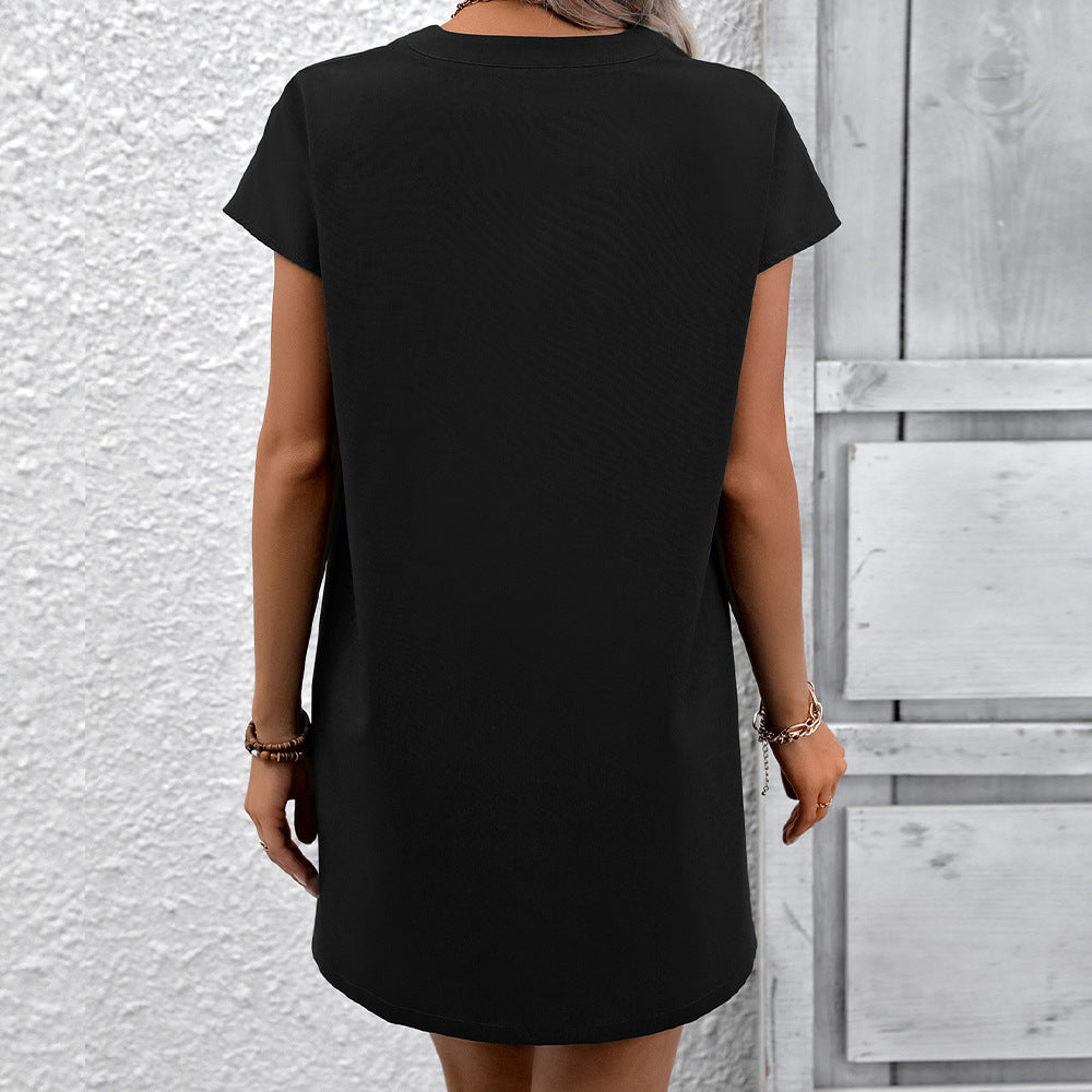 Women's Mid-length Loose Printed Shirt Dress