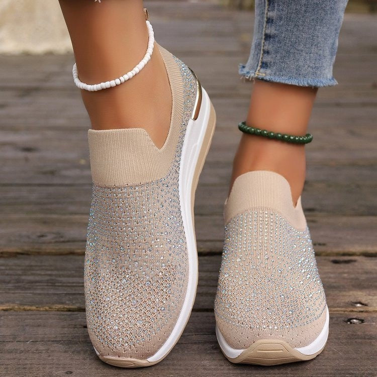 Spring Flyknit Slip-on Casual Mesh Breathable Sock-like Shoes