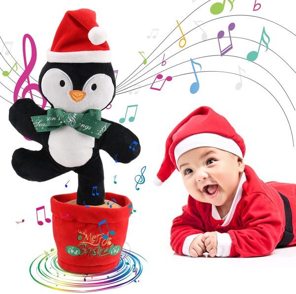 Dancing Christmas Toys Funny Tree Repeat Talking Electronic Plush Toys Can Sing Record Lighten Early Education Funny Gift Christmas