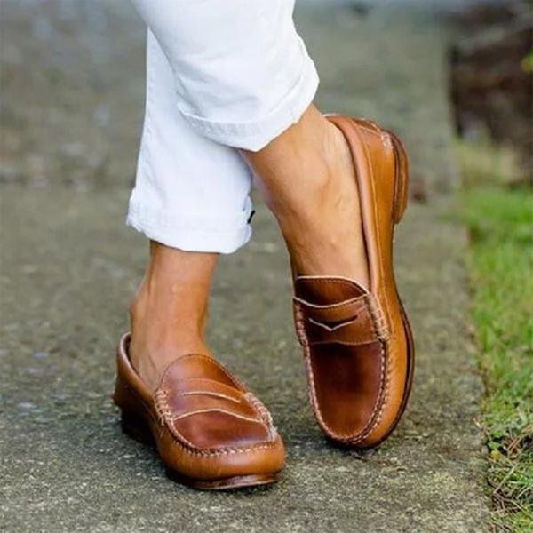 Casual Pumps Plus Size Brushed Retro Flat Shoes