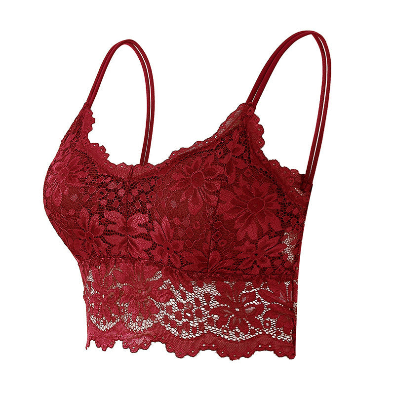 Top Women's Anti-exposure Lace Beautiful Back Spaghetti Straps Chest Wrap Underwear Women's Tube Top Vest Thin