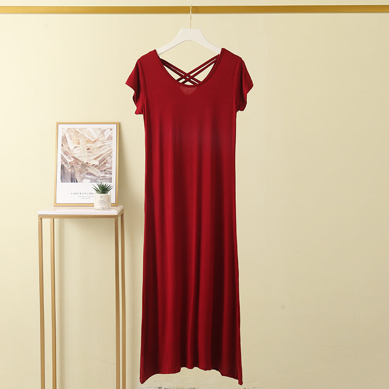 Women's Fashion Loose Modal Short-sleeved Dress