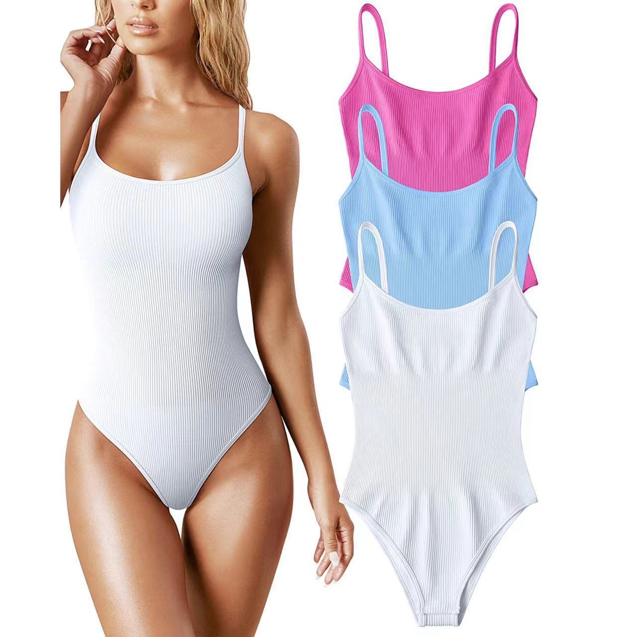 European And American Rib Sleeveless Spaghetti Strap Top Body-shaping Corsets