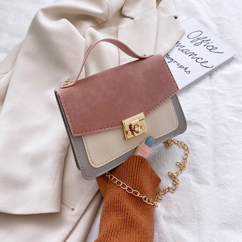 Fashion Retro Women's Handbags Niche Design Contrast Color