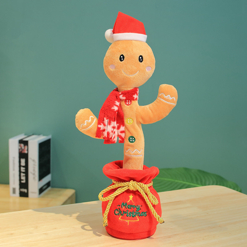 Dancing Christmas Toys Funny Tree Repeat Talking Electronic Plush Toys Can Sing Record Lighten Early Education Funny Gift Christmas