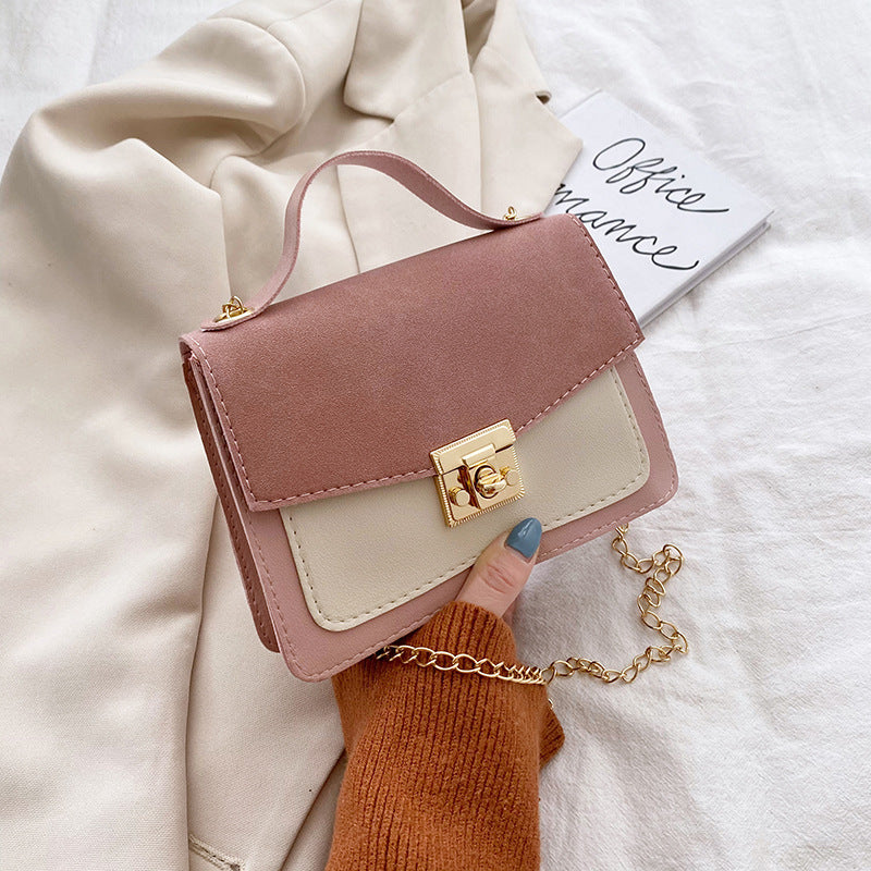 Fashion Retro Women's Handbags Niche Design Contrast Color