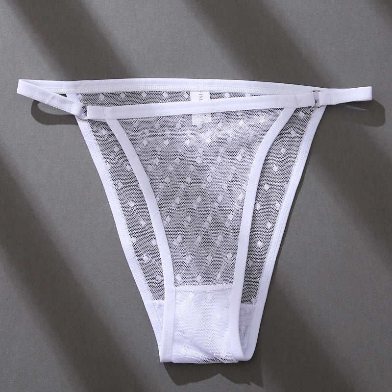 Women's Briefs Waist High Slit Thong Sexy Hollow Lace Thin Belt Panties