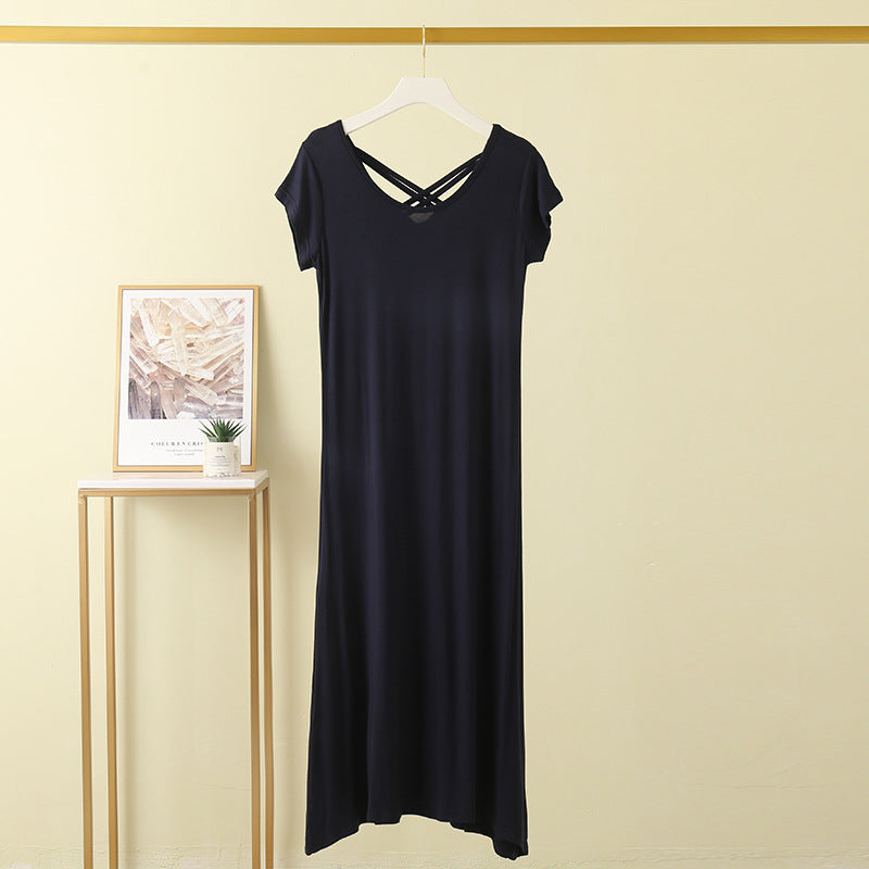 Women's Fashion Loose Modal Short-sleeved Dress