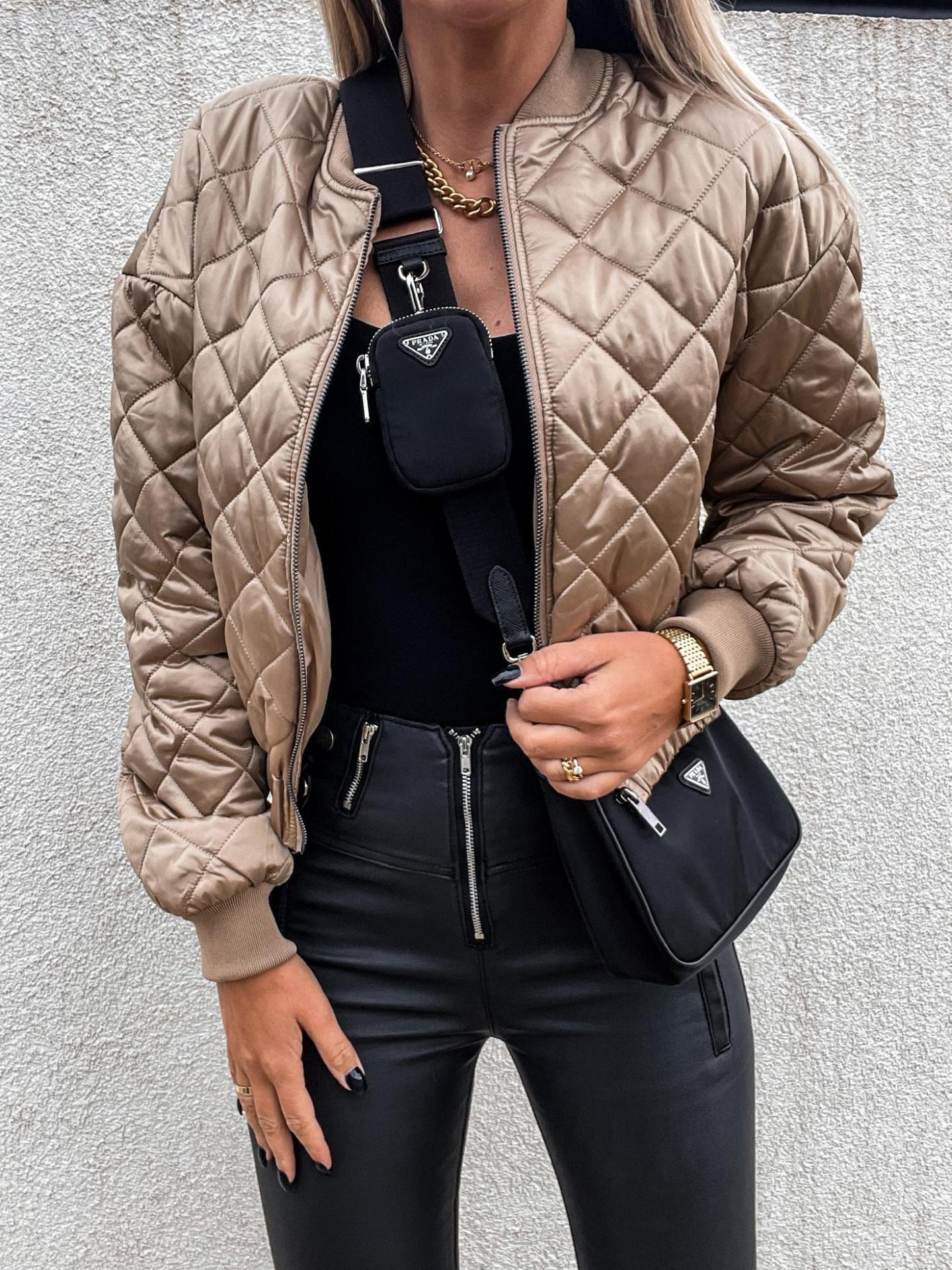Ladies Pure Cotton Short Zipper Jacket