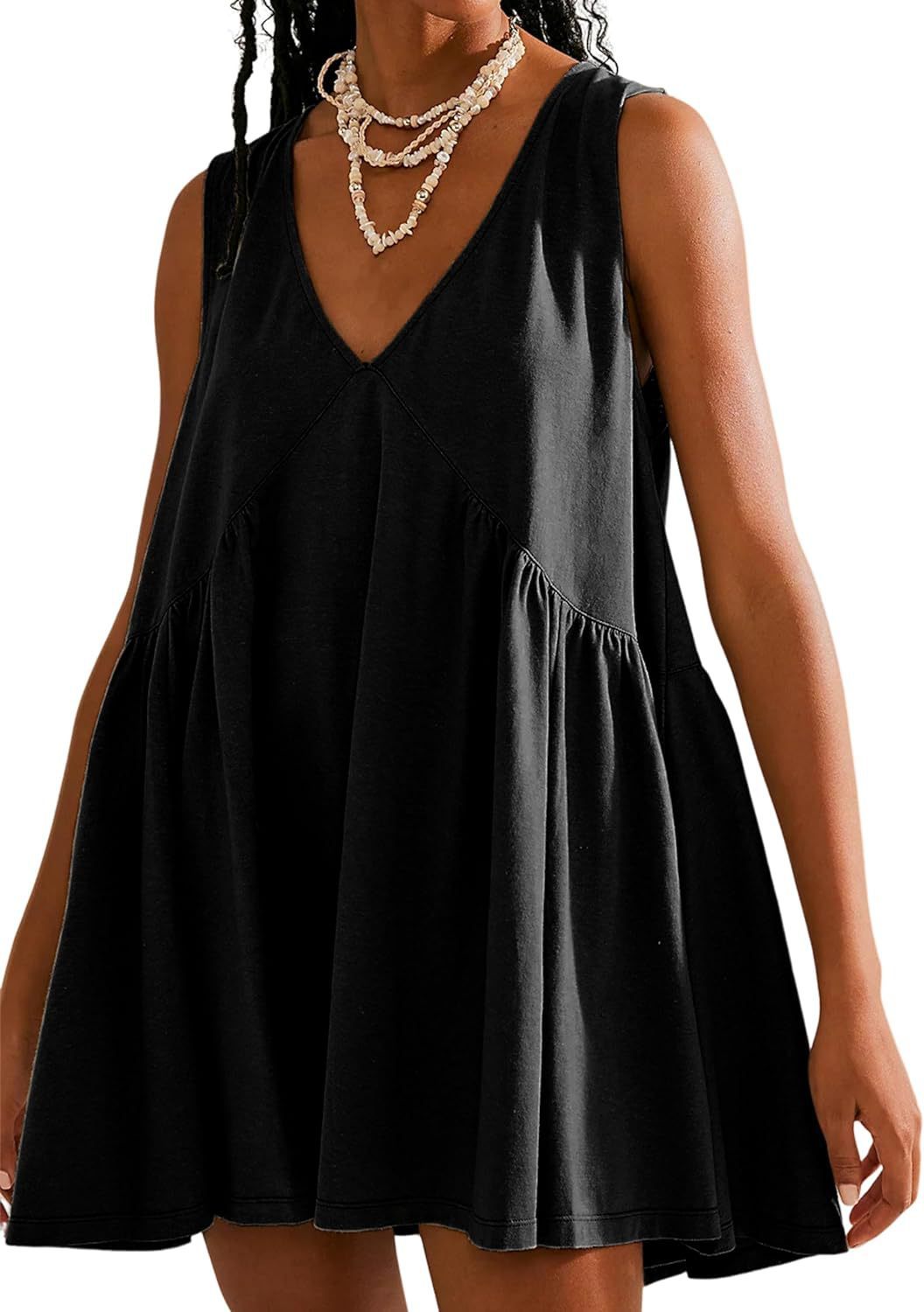 Casual Vest Pocket Pleated Dress