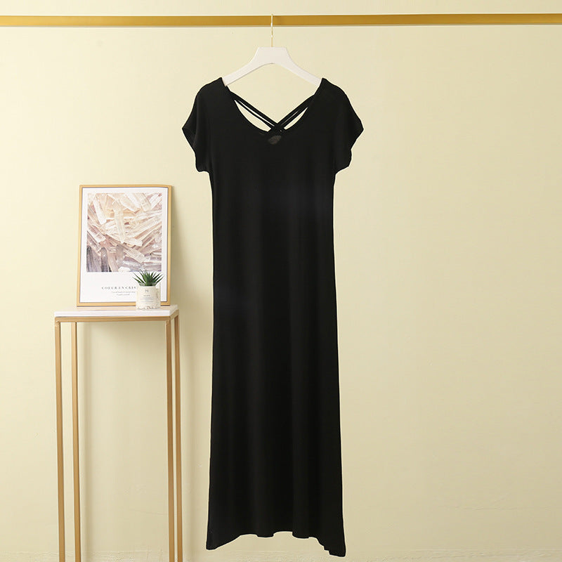 Women's Fashion Loose Modal Short-sleeved Dress