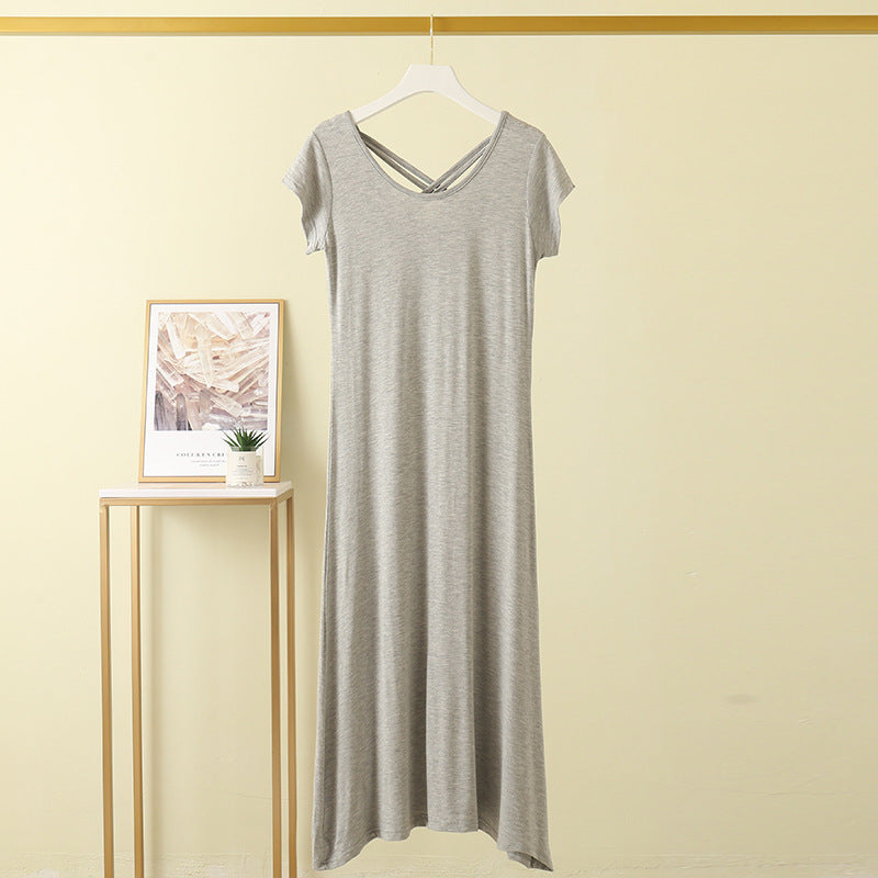 Women's Fashion Loose Modal Short-sleeved Dress