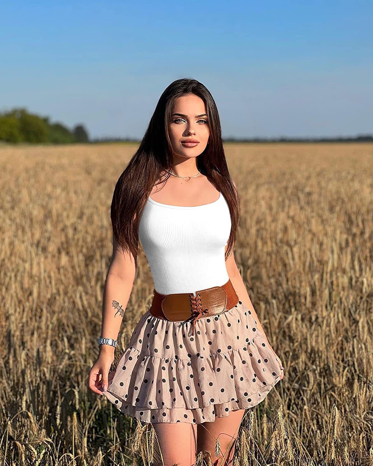 European And American Rib Sleeveless Spaghetti Strap Top Body-shaping Corsets