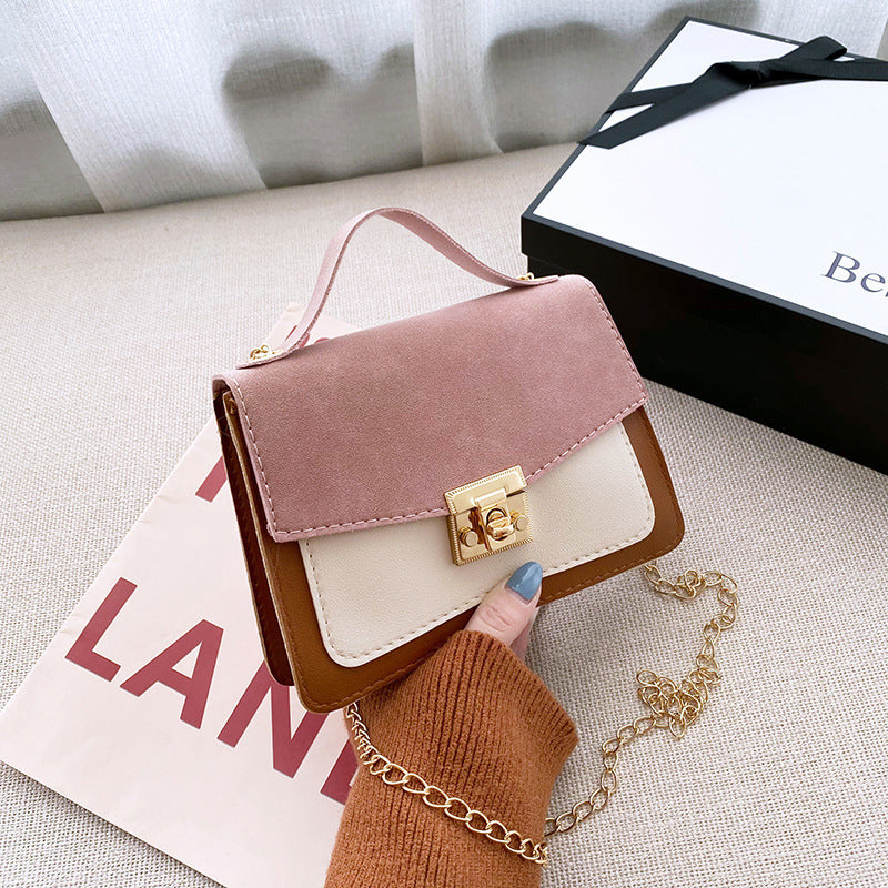 Fashion Retro Women's Handbags Niche Design Contrast Color