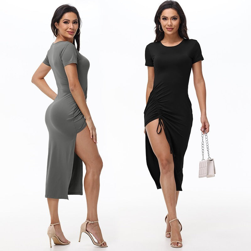 Women's Irregular Slit Mid-length Dress