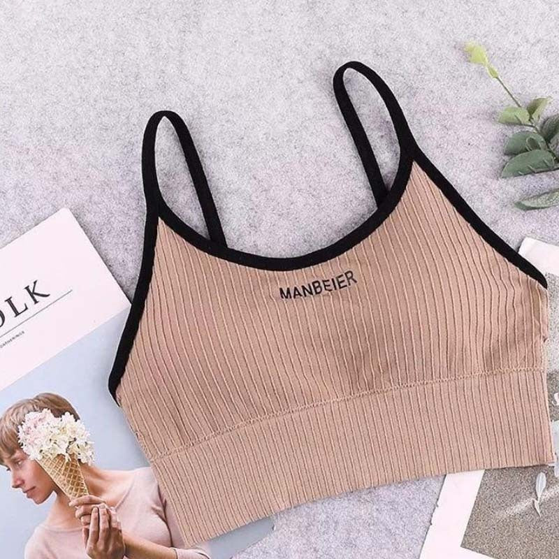 Letter Beauty Back Wrapped Chest Black Edging Underwear Women