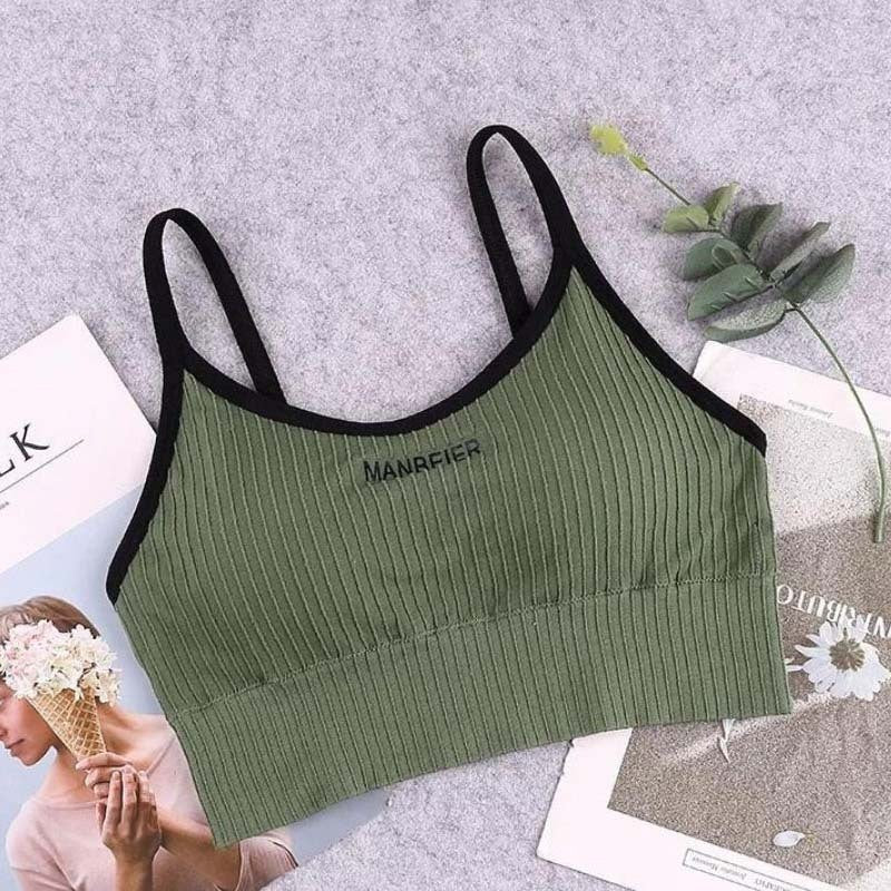 Letter Beauty Back Wrapped Chest Black Edging Underwear Women