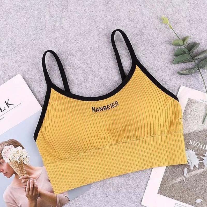 Letter Beauty Back Wrapped Chest Black Edging Underwear Women