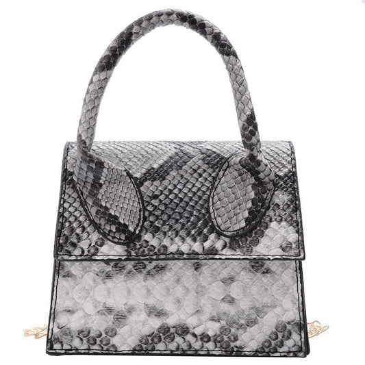 Winter New Snake Pattern Fashion Handbags Trend Line Embossed Ladies Shoulder Bag Messenger Bag