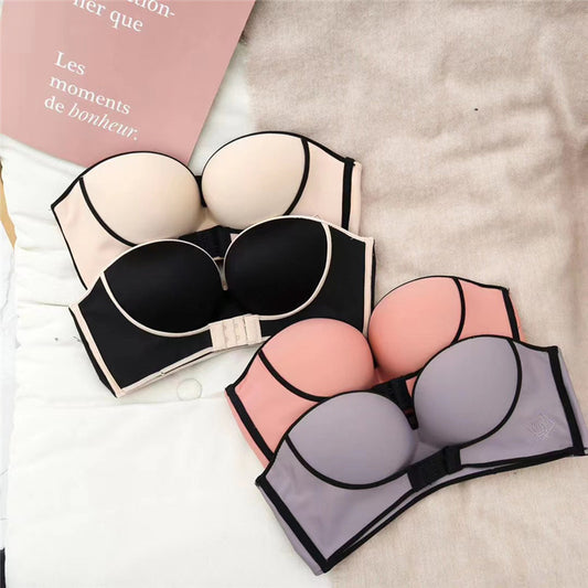 Underwear Skin-friendly Small Chest Gathered Adjustable Front Button Bra