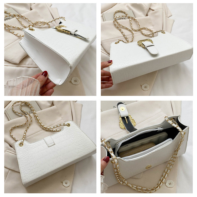 Women's Fashion Simple Chain Fashion Bag Shoulder Bag Casual Trend Crossbody Small Square Bag