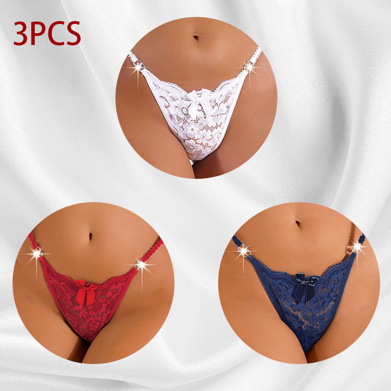 Women's Thong Lace Hollowed Out Mesh Gauze Panties Women's Traceless Panties